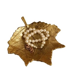 Handcrafted Aluminium <b>Gold</b> Leaf <b>Tray</b> Decorative <b>Serving</b> <b>Tray</b> Luxury Coffee Table <b>Tray</b> for Home Decor Dining Table Kitchen - Product Image 5