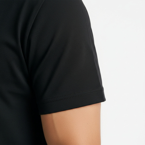T-shirt à manches courtes pour homme PUFFIN SPORTS, imprimé V lumineux au dos, col roulé tricoté décontracté, coupe classique, 100% coton, écologique - Product Image 4