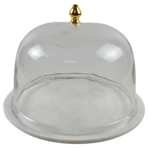 Marble Base Cake Stand With Glass Dome and Metal Knob Essential Cake Tools Kitchenware <b>Molds</b> Birthday Wedding Parties Engagement - Product Image 3