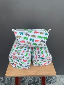 Cotton Elephant Print Cosmetic <b>Bag</b> Set With Drawstring Closure <b>For</b> Daily Use Travel <b>Pouch</b> <b>For</b> <b>Women</b> Daily Use <b>bags</b> from India - Product Image 3