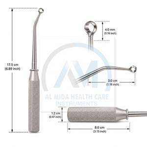 Al Mida Healthcare Stainless Steel Bone Curettes Reusable Orthopedic Surgical Instruments Class II ISO13485 Certified Manual - Product Image 5
