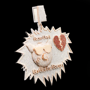 Pendentif Sovereign pour homme en alliage plaqué or avec diamants glacés personnalisés, style Hip Hop Urban Apex - Product Image 2