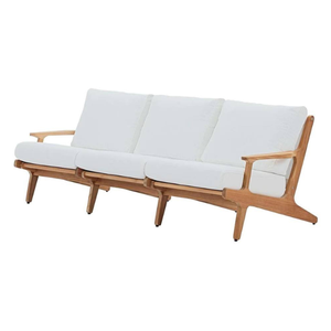 Canapé de jardin et canapé de détente en teck massif au design minimaliste pour la décoration de meubles de restaurant - Product Image 3