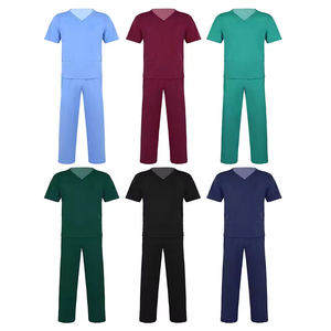 Professional Medical Scrub Suit for <b>Doctors</b> Nurses Hospital Staff Comfortable Breathable Nursing Uniform <b>Set</b> Top and Pants - Product Image 6