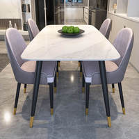 Ensemble de table à manger en bois moderne - Design minimaliste de luxe, durable, 4 places, pour la maison et l'hôtel