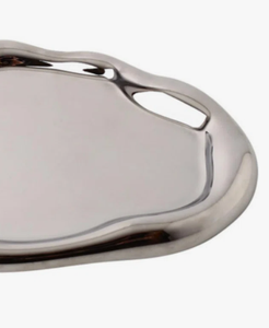 Bandeja de Servicio de Acero Inoxidable con Forma Orgánica Personalizada de Fábrica al por Mayor, Bandeja Plateada con Borde Ondulado para Múltiples Usos - Product Image 6