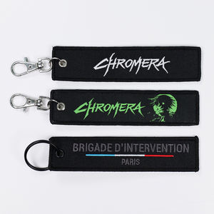 ISO9001 y BSCI Custom Flight Car Motocicleta Moda Jet Tag Llaveros tejidos de tela de dos caras - Product Image 4