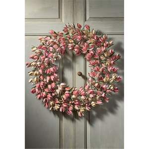 Couronne murale moderne en métal en forme de feuille, cerceau floral en fer forgé fait main, décoration murale artistique avec baies pour la maison, les mariages et Noël, décoration suspendue - Product Image 6