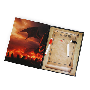 Écran de jeu de société pliable, séparateur de plateau de jeu avec carte vintage, surface d'écriture à 4 panneaux pour jeux de stratégie et de rôle - Product Image 2