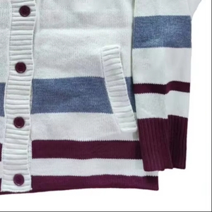 Custom Alabama A&M |AAMU University <b>Cardigan</b> PEARLED IVORY Shawl Collar V-Neck Maroon White Wool/Acrylic Button Women's Winter - Product Image 6
