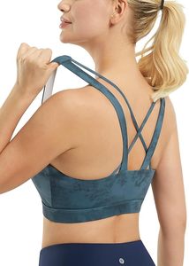 Soutien-gorge de sport personnalisable OEM à rayures, grande taille, maintien élevé, extensible dans les quatre sens, à enfiler, pour la danse et le yoga, pour femmes - Product Image 4