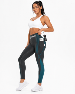 Leggings mi-mollet Fly Humble taille mi-haute, noir et rouge, couleur unie, avec poches, respirants, en coton et fibre de bambou, décontractés, pour femme, été - Product Image 4