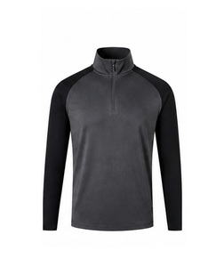 Men's Quarter-Zip <b>Long</b> <b>Sleeve</b> Sports <b>Top</b> Solid Color Quick Dry Polyester <b>Training</b> Pullover Regular Fit All Seasons - Product Image 6