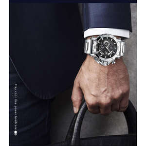 Nektom Quartz <b>Watch</b> <b>Men</b> Chronograph Sport Waterproof Luminous <b>Black</b> Steel Band - Product Image 6