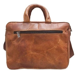 Bolso para portátil de cuero genuino de alta calidad con múltiples compartimentos y almacenamiento, impermeable, de cuero suave, para gimnasio y viajes. - Product Image 3
