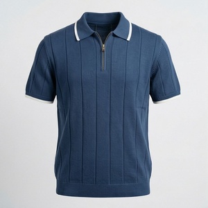 Polos Personalizados para Hombre con Bloques de Color, Estilo Universitario, Media Cremallera, Manga Corta, Cómodos, Deportivos, Ropa Deportiva Premium - Product Image 1