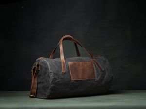 Sac de voyage en toile cirée en cuir véritable pour homme avec logo personnalisé, sac de voyage de grande capacité, sac de nuit robuste, LCTB-0140 - Product Image 3