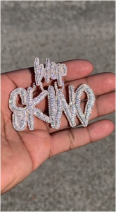 Colgante de Hip Hop Personalizado con Nombre o Letra, Completamente Cubierto de Piedras de Moissanita VVS, Colgante con Iniciales, Joyería Fina - Product Image 2