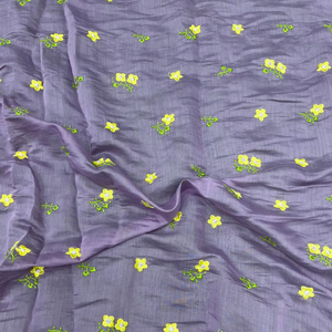 Tissu non tissé Mall Chanderi brodé en coton et soie, léger et doux, pour vêtements de mariage, saris et salwar kameez pour filles et garçons - Product Image 1