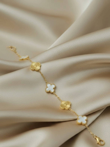 กำไลไอวอรี่โคลเวอร์ _ กำไลทองคำป้องกันการหมองสำหรับผู้หญิง - Product Image 3