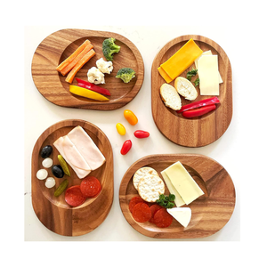 Plateaux de service ovales en bois d'acacia de haute qualité, plateaux individuels en bois pour servir des sushis, du fromage, en provenance du Vietnam - Product Image 3