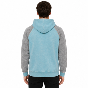 Sweat-shirt à manches raglan multicolores pour homme, en coton lourd, avec cordon de serrage personnalisé, pantalon de survêtement pour homme - Product Image 2