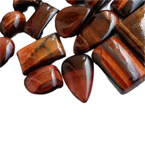 Pierre de œil de tigre rouge cabochon, pierre précieuse en vrac - Product Image 3