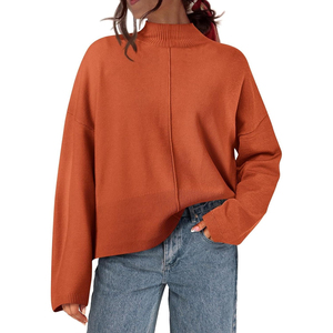 Suéter de Punto para Mujer, Cuello Alto, Color Único, Estilo Casual para Otoño - Product Image 3
