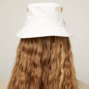 Último Estilo, Sombrero de Pescador de Algodón Blanco al por Mayor con Ventilación de Ojales, Sombrero Casual Unisex de Playa para Verano con Cordón para Adultos - Product Image 2