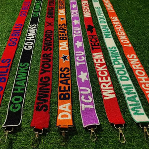 Correas de bolso personalizadas con cuentas para el día del partido, reemplazo de asas de bolso para equipos deportivos, correas cruzadas, correas de hombro de cuentas de semillas, piezas tejidas - Product Image 1