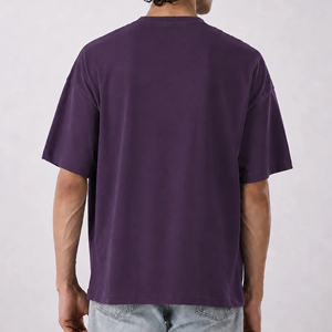 Camiseta Oversize de Algodón para Hombre, Color Liso, Corte Holgado, Hombros Caídos, Estilo Urbano, Venta al por Mayor para Fabricantes - Product Image 2