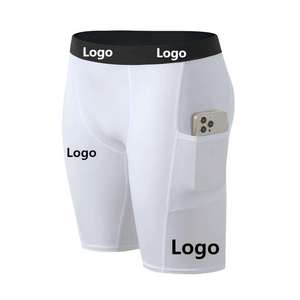 Custom Logo <b>Men</b> <b>Compression</b> <b>Shorts</b> Gym High Waist Boxer Briefs Fitness Sports Running <b>Shorts</b> - Product Image 1