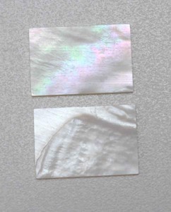 Vente en gros de plaques de nacre naturelle traitées thermiquement, double face plate, carrées, de 6 à 40 mm, couleur blanche - Product Image 1
