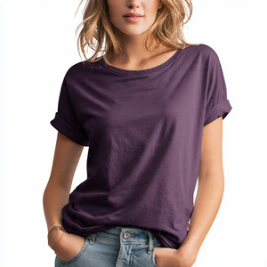 T-shirts pour femmes, coupe ajustée, manches courtes, décontractés, légers, en coton et polyester, col carré, t-shirt d'été pour femmes - Product Image 5