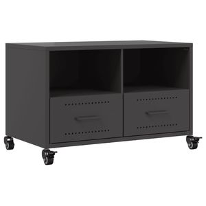 Meuble TV compact noir en acier laminé à froid pour salon - Product Image 2