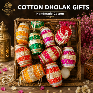Cajas de Regalo de Dholak de Algodón Hechas a Mano en India, Bolsas Potli con Diseño Tradicional para Graduación, Pascua, Halloween, Bodas, Recuerdos y Regalos - Product Image 3