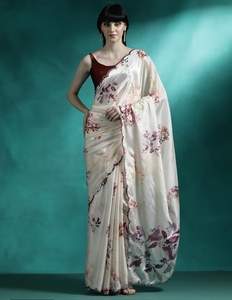 Sari de Seda Moderno y Elegante de Diseño KV con Blusa Sin Coser para Fiestas y Eventos - Product Image 2