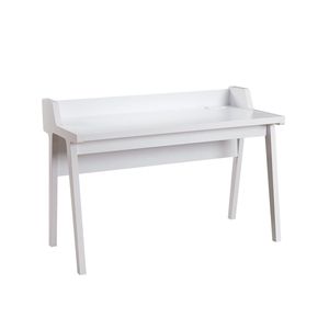 Scrivania per Home Office con Presa di Corrente e Porte USB, Struttura con Gambe in Legno, Scrivania per Computer - Product Image 6