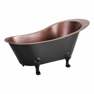 Bañera de cobre de lujo forjada a mano, bañera independiente antigua con patas de gato para proyectos de baños de hoteles y villas de alta gama - Product Image 3