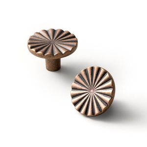 Poignées de meuble en aluminium cannelé, style vintage, motif soleil, pour tiroirs et armoires, quincaillerie décorative - Product Image 6