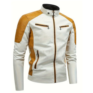 Stylish Men Leather <b>Jacket</b> With Zipper Closure And <b>Slim</b> <b>Fit</b> Design For Casual And Motorcycle Wear Men Winter <b>Jacket</b> - Product Image 2