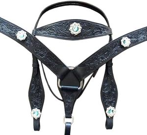 Ensemble de bridon en cuir brut de qualité supérieure, neuf, fait main, pour cheval - Product Image 1