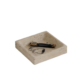 Square Travertine <b>Decorative</b> Tray Stone Organizer Tray Multipurpose Storage Tray new Table Display Luxury Home Decor Accessory - Product Image 1