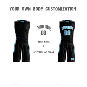 Ensemble d'uniformes de basketball entièrement personnalisables par sublimation pour hommes, en matériau respirant, avec logo personnalisé et design d'équipe moderne - Product Image 3