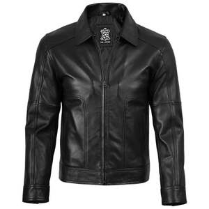 Chaqueta de Motociclista para Mujer, Otoño, Cuero Sintético, con Botones, Color Sólido, Estilo Motero, Cierre de Cremallera, Corte Ajustado, Define la Cintura, Piel Sintética Ecológica - Product Image 1