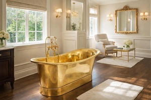 Bañera de cobre con acabado martillado, bañera de cobre con acabado liso, bañera de cobre con acabado antiguo, bañera de cobre oscuro, bañera de cobre claro - Product Image 3