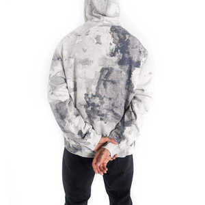 Sweat à capuche unisexe surdimensionné en molleton épais, style streetwear, délavé à l'acide, tie-dye vintage, personnalisé pour hommes, vente en gros - Product Image 3