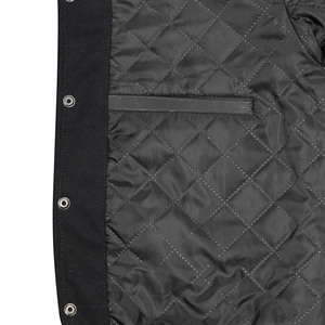 Fashion Wholesale Plain Unisex Varsity Jackets and <b>Coats</b> Stand Collar Black Custom Logo Satin Bomber Jacket Cartoon Pattern - Product Image 4