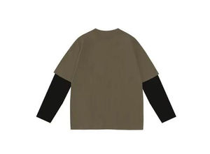 เสื้อเชิ้ตแขนยาวคอกลมผ้าวาฟเฟิลสำหรับผู้ชาย ผ้าคอตตอนผสม สวมใส่สบายๆ แฟชั่นทันสมัย - Product Image 3