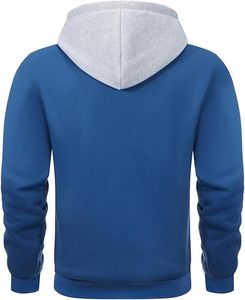 Sweat-shirt à capuche pour homme de haute qualité, personnalisable avec logo, en coton, à manches longues, avec poche, color block - Product Image 4